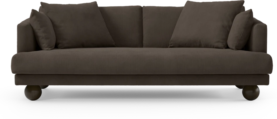 Harper - 3-sits soffa, hel dyna - Brun