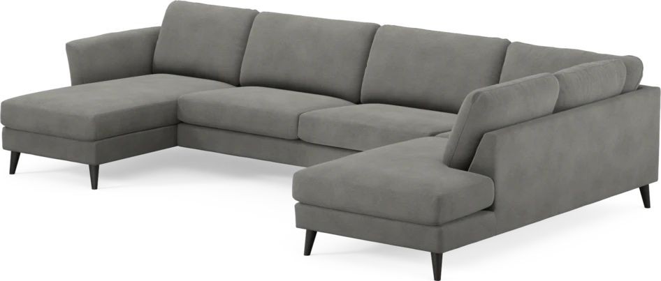Bridge - 3-sits soffa med schäslong vänster och divan höger - Grå