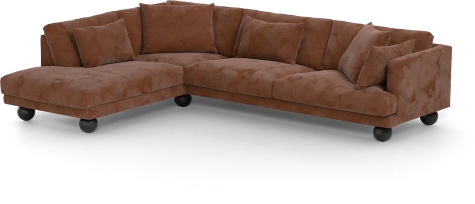 Harper - 3-sits soffa med divan vänster - Orange