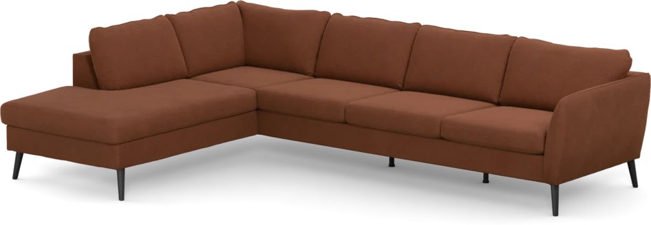 County - 3-sits soffa med divan vänster - Orange