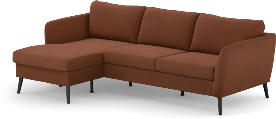 County - 3-sits soffa med flyttbar schäslong - Orange