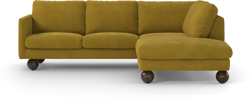 Madison Lux - 2-sits soffa med divan höger - Gul