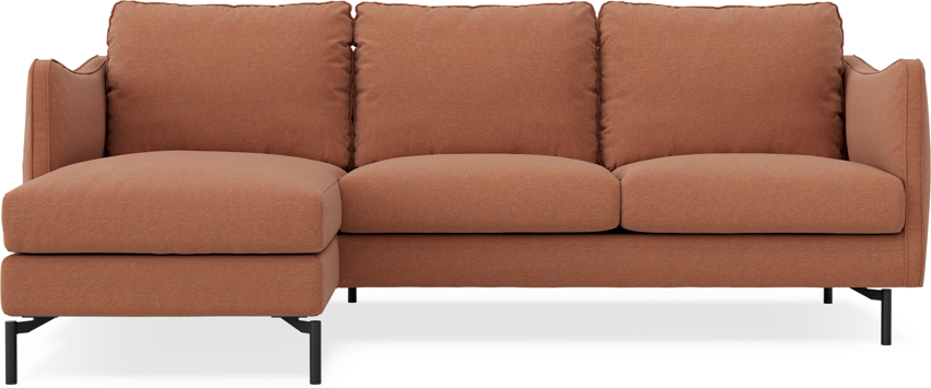 Madison Lux - 2-sits soffa med schäslong vänster - Orange