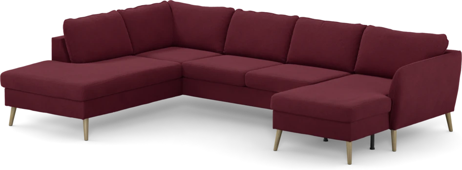 County - 3-sits soffa med divan vänster och schäslong höger - Röd