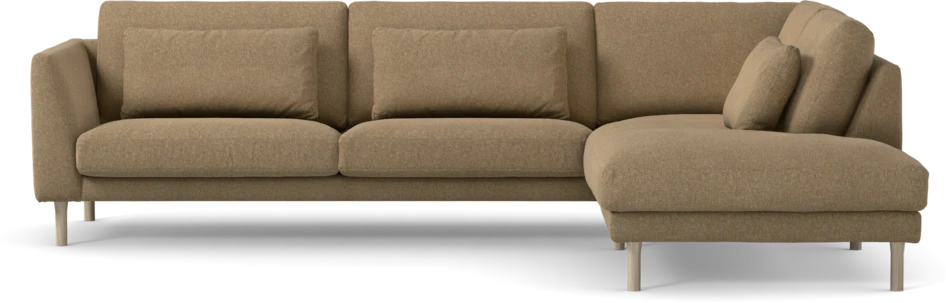 Willow - 3-sits soffa med divan höger, fast klädsel - Gul