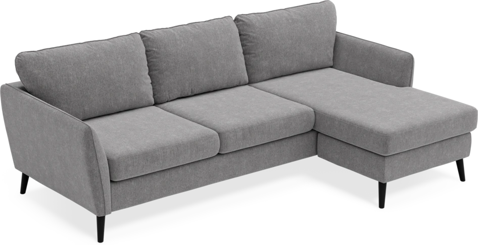 County - 3-sits soffa med flyttbar schäslong - Grå