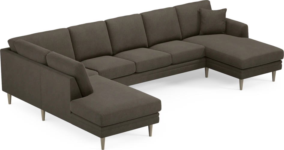 Eden - 3-sits soffa med divan vänster och schäslong höger - Brun