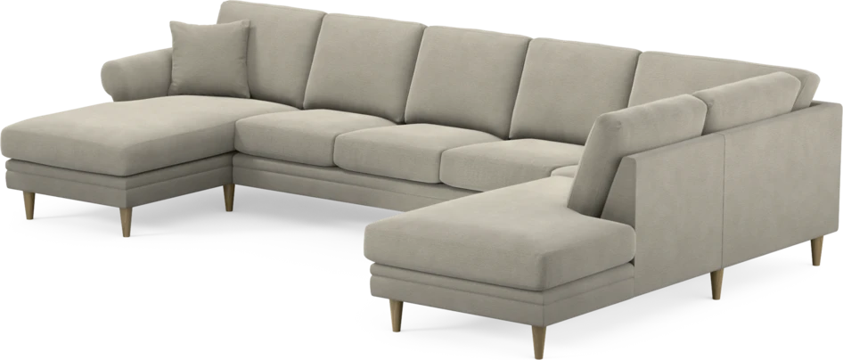 Eden - 3-sits soffa med schäslong vänster och divan höger - Brun