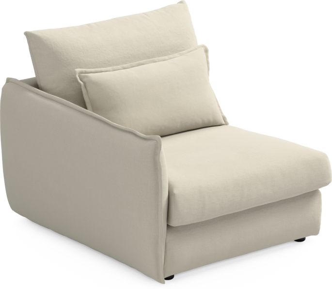 Pieces - 1-sits med armstöd vänster - Beige