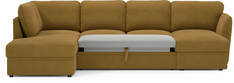 Öland - Bäddsoffa med divan vänster och schäslong höger - Gul