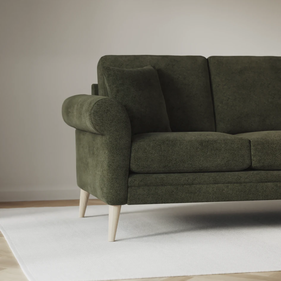 Eden - 3-sits soffa med schäslong vänster och divan höger - Grön
