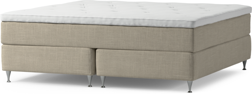 Delux Exclusive - Kontinentalsäng, dubbelsäng med bäddmadrass och sängben - Beige