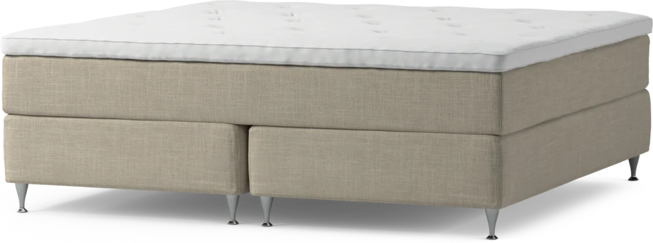 Delux Exclusive - Kontinentalsäng, dubbelsäng med bäddmadrass och sängben - Beige