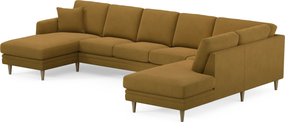 Eden - 3-sits soffa med schäslong vänster och divan höger - Gul
