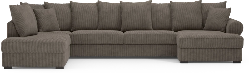 Town - 3-sits soffa med divan vänster och schäslong höger - Brun