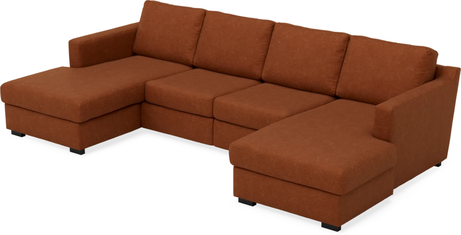 Friday - 2-sits soffa med två schäslonger - Orange