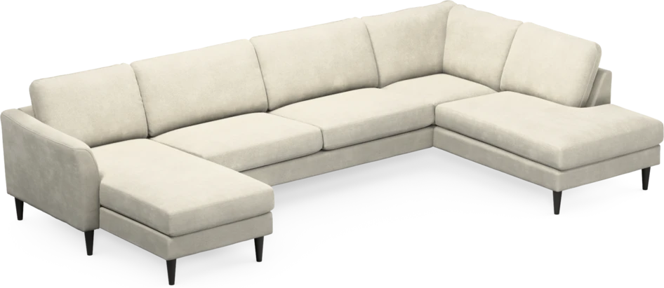 Bridge - 3-sits soffa med schäslong vänster och divan höger - Vit