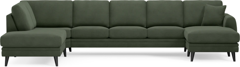 Eden - 3-sits soffa med divan vänster och schäslong höger - Grön