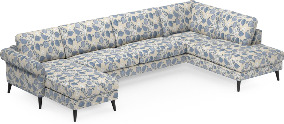 Bridge - 3-sits soffa med schäslong vänster och divan höger - Blå