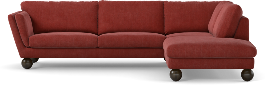 Madison Lux - 3-sits soffa med divan höger - Rosa