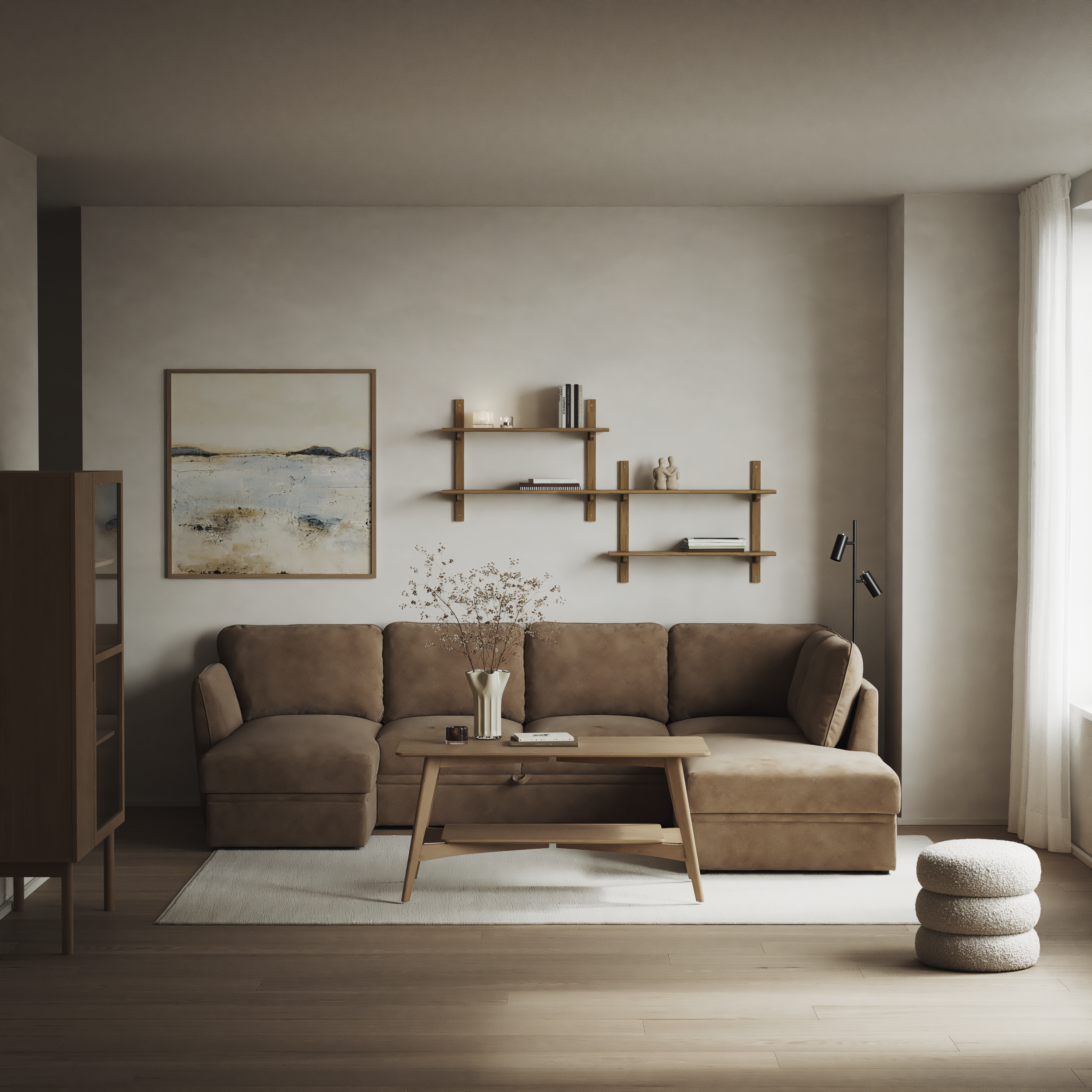 Öland - Bäddsoffa med schäslong vänster och divan höger - inspiration