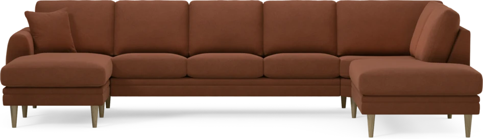 Eden - 3-sits soffa med schäslong vänster och divan höger - Orange