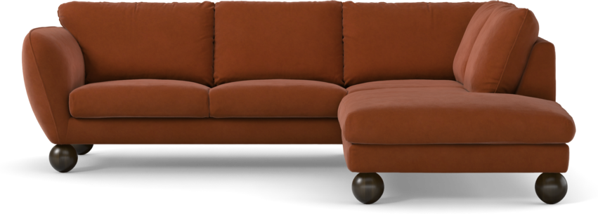 Madison Lux - 2-sits soffa med divan höger - Röd