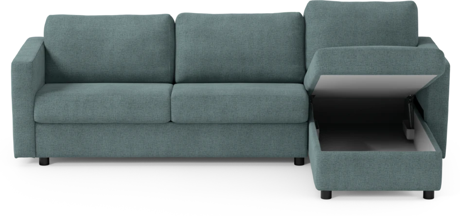 Lindö - Bäddsoffa 2,5-sits med schäslong, vändbar - Blå