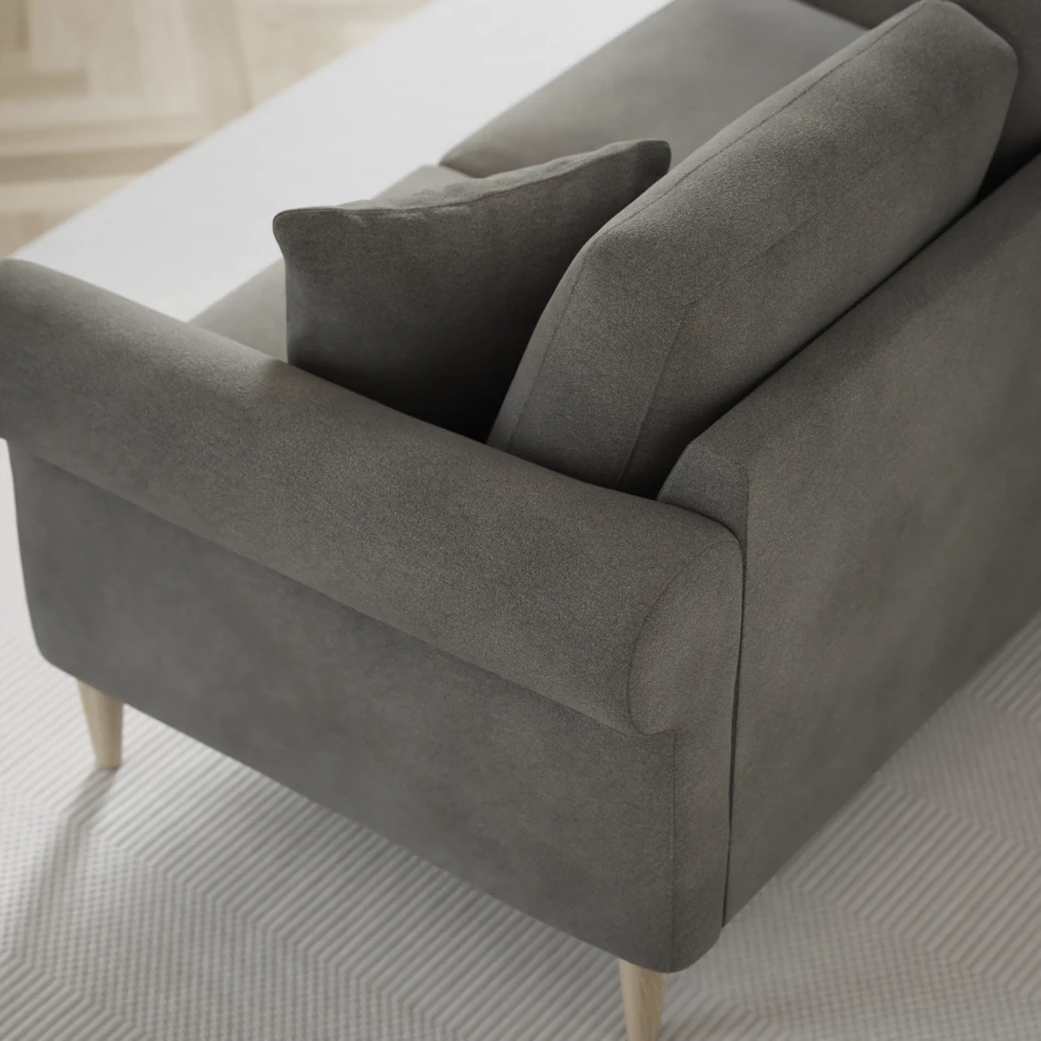 Eden - 3-sits soffa svängd - Grå
