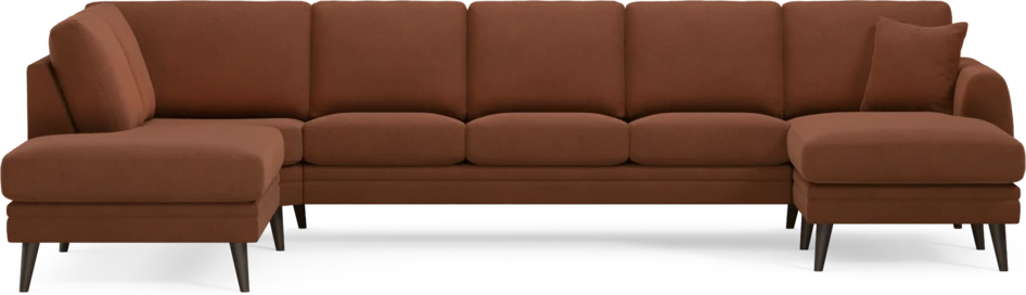 Eden - 3-sits soffa med divan vänster och schäslong höger - Orange