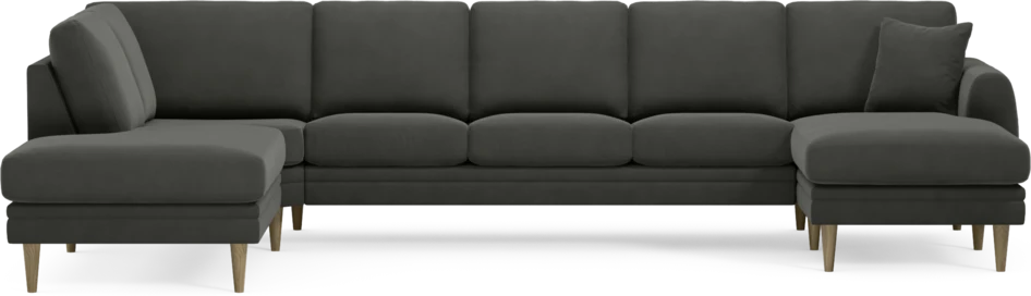 Eden - 3-sits soffa med divan vänster och schäslong höger - Grå