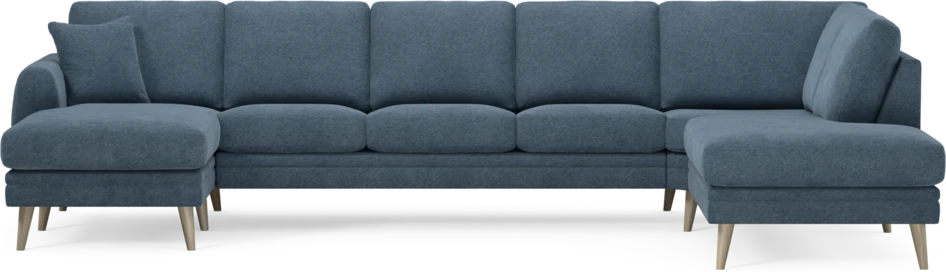 Eden - 3-sits soffa med schäslong vänster och divan höger - Blå