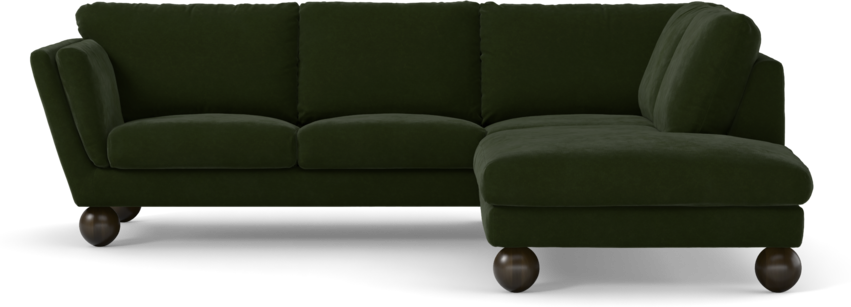 Madison Lux - 2-sits soffa med divan höger - Grön