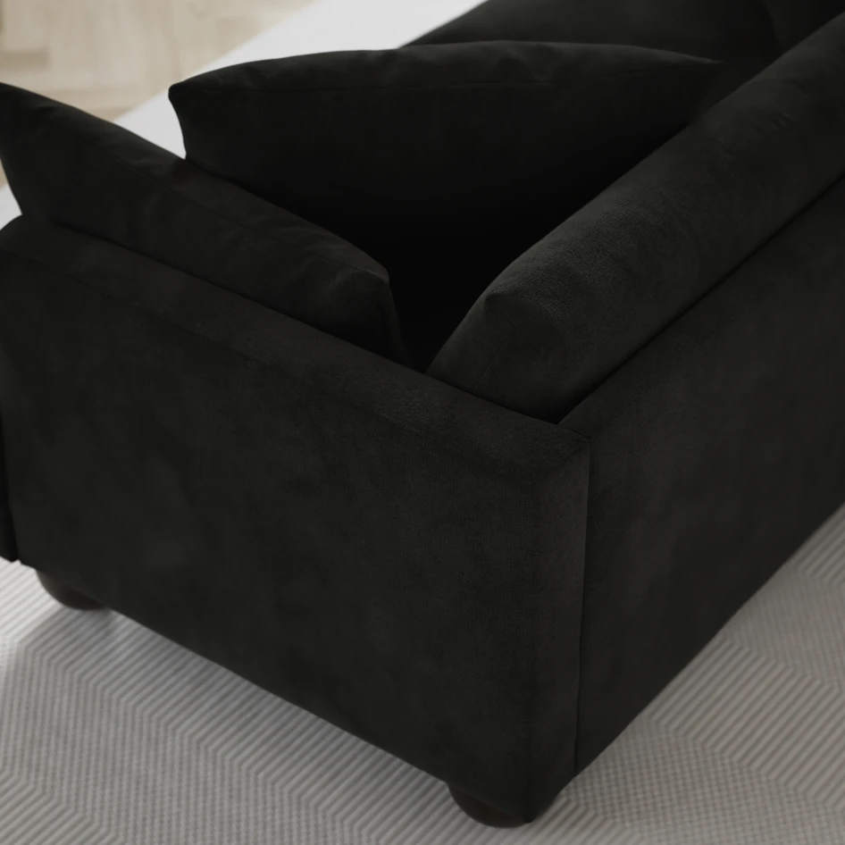 Harper - 4-sits med schäslong XL höger - Svart