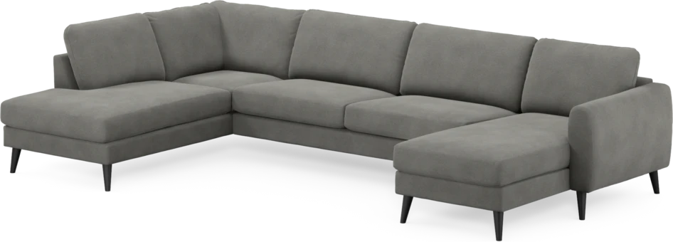 Bridge - 3-sits soffa med divan vänster och schäslong höger - Grå