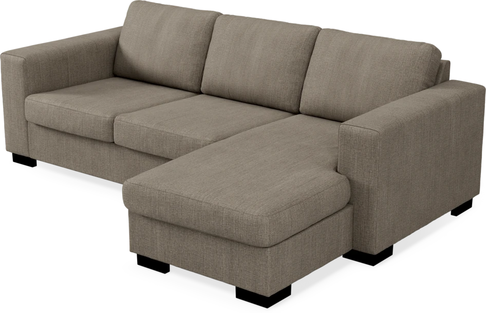 Nevada - 3-sits soffa med flyttbar schäslong - Brun