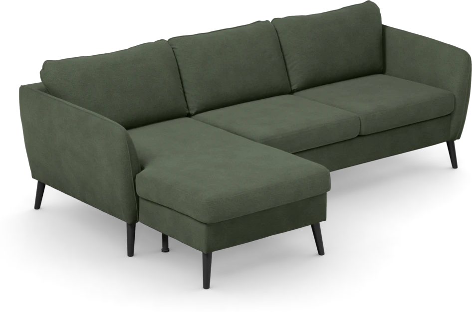 County - 3-sits soffa med flyttbar schäslong - Grön
