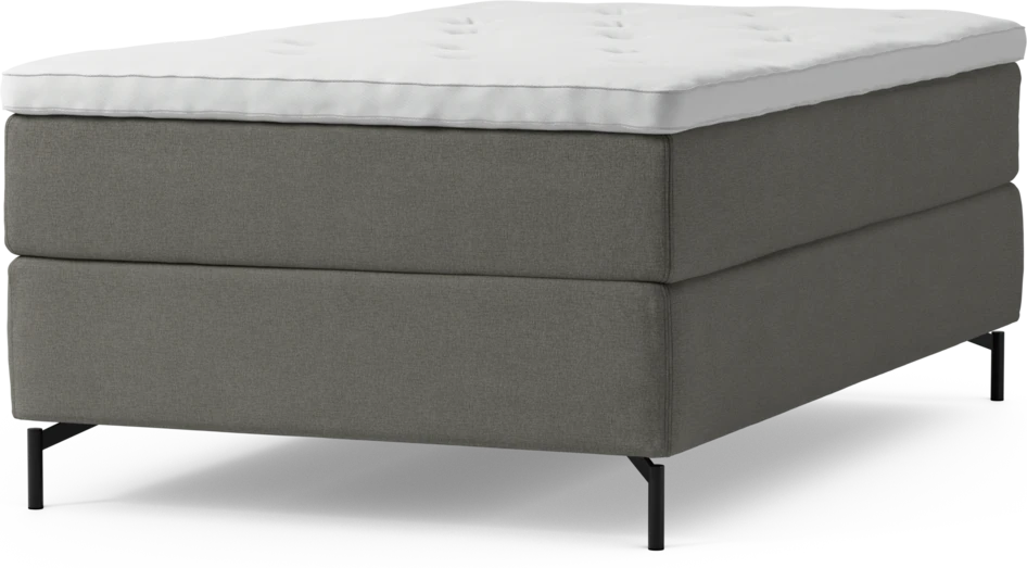 Delux Dream - Kontinentalsäng, enkelsäng 120 cm med bäddmadrass och sängben - Grå