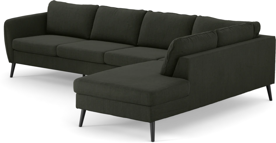 County - 3-sits soffa med divan höger - Grön
