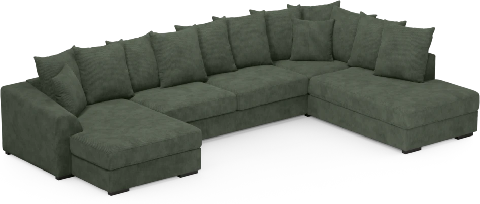 Town - 3-sits soffa med divan höger och schäslong vänster - Grön