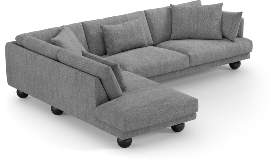 Harper - 3-sits soffa med divan vänster - Grå