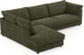 Cherrie - 3-sits soffa med divan vänster, med kappa - Grön