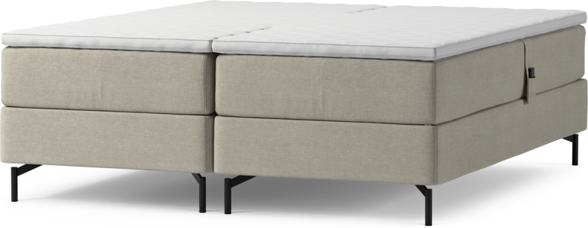 Delux Dream - Ställbar säng, dubbelsäng med bäddmadrass och sängben - Beige