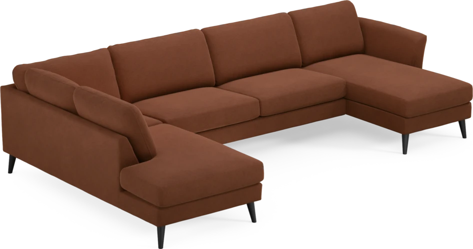 Bridge - 3-sits soffa med divan vänster och schäslong höger - Orange
