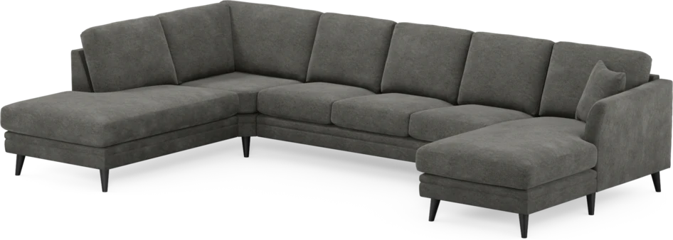 Eden - 3-sits soffa med divan vänster och schäslong höger - Grå