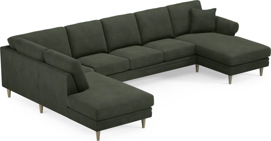 Eden - 3-sits soffa med divan vänster och schäslong höger - Grön