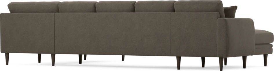 Eden - 3-sits soffa med schäslong vänster och divan höger - Brun
