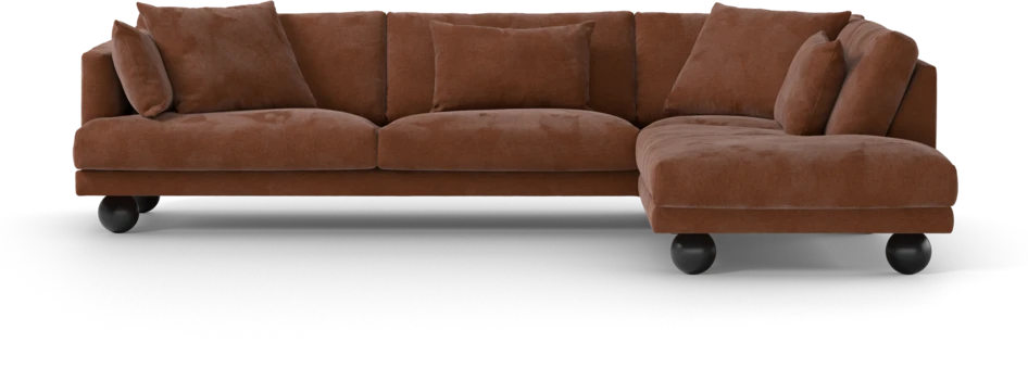 Harper - 3-sits soffa med divan höger - Orange