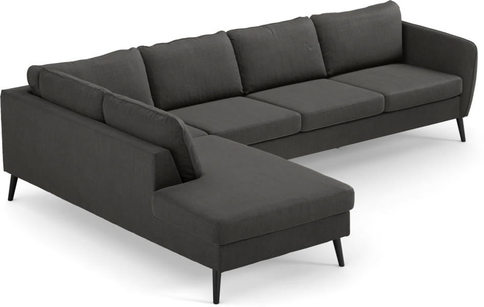 County - 3-sits soffa med divan vänster - Grå
