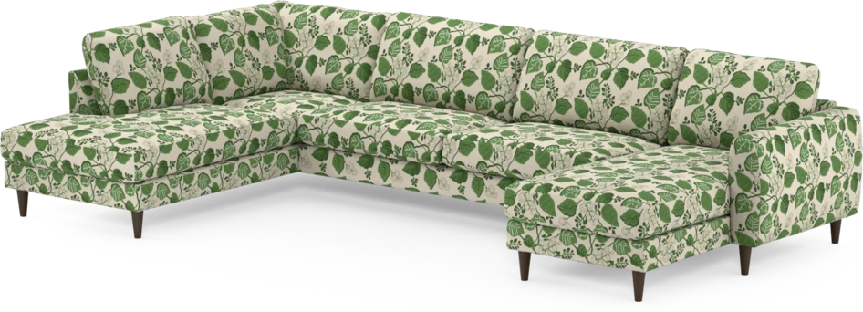 Bridge - 3-sits soffa med divan vänster och schäslong höger - Grön